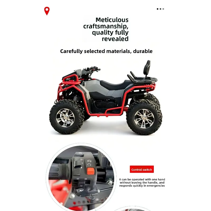 300cc Off-road Beach Buggy Gas-powered Four-wheeler Shaft Drive Automatic Differential Lock All-terrain Vehicle (ATV)