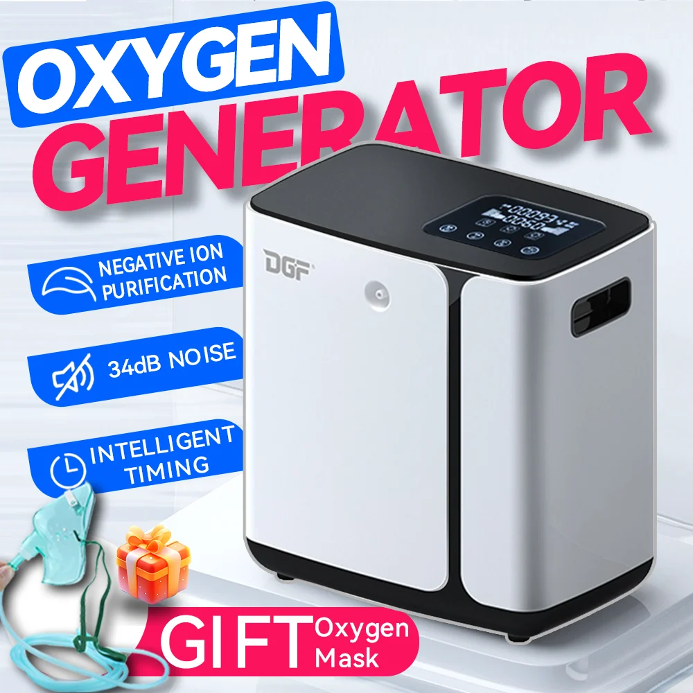 1L-8L Home Oxygen Concentrator Touch Screen Negative Ion Mode Timing Function Elderly Pregnant Women Daily Oxygen Inhalation