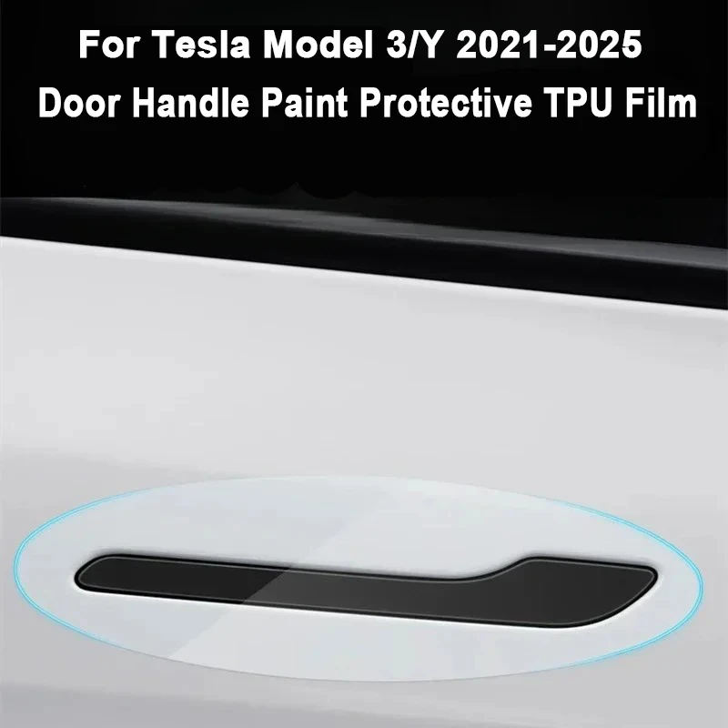 

Для Tesla Model 3 Y Juniper 2021-2025 дверная ручка, защита от царапин, перевернутая дверная ручка, краска, защитная пленка из ТПУ, автомобильная одежда