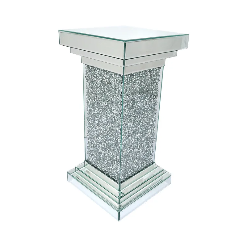 

Light luxury mirror glass corner Light luxury coffee table Sofa edge inclined American entrance hotel