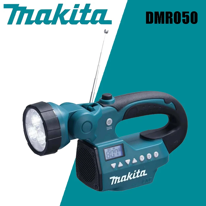 Makita-Ferramentas Elétricas Multifuncionais Portáteis, Lanterna LED, Dobrável por Rádio, Iluminação de Alta Potência, 18V, 14.4V, DMR050