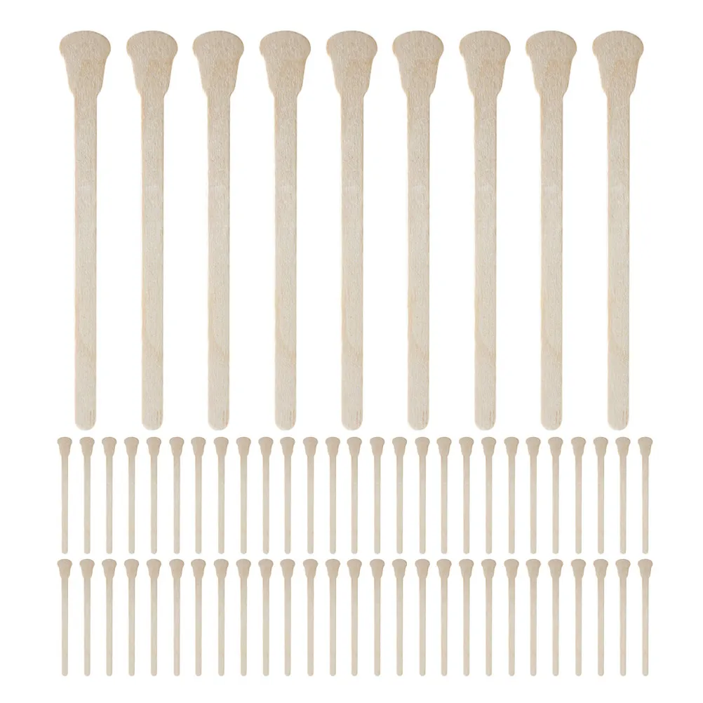 100Pcs Gentle Wooden Disposable Wax Sticks Hair Removal Tools Eyebrow Wax Applicator Facial Threading Spatula Makeup Beauty Kit