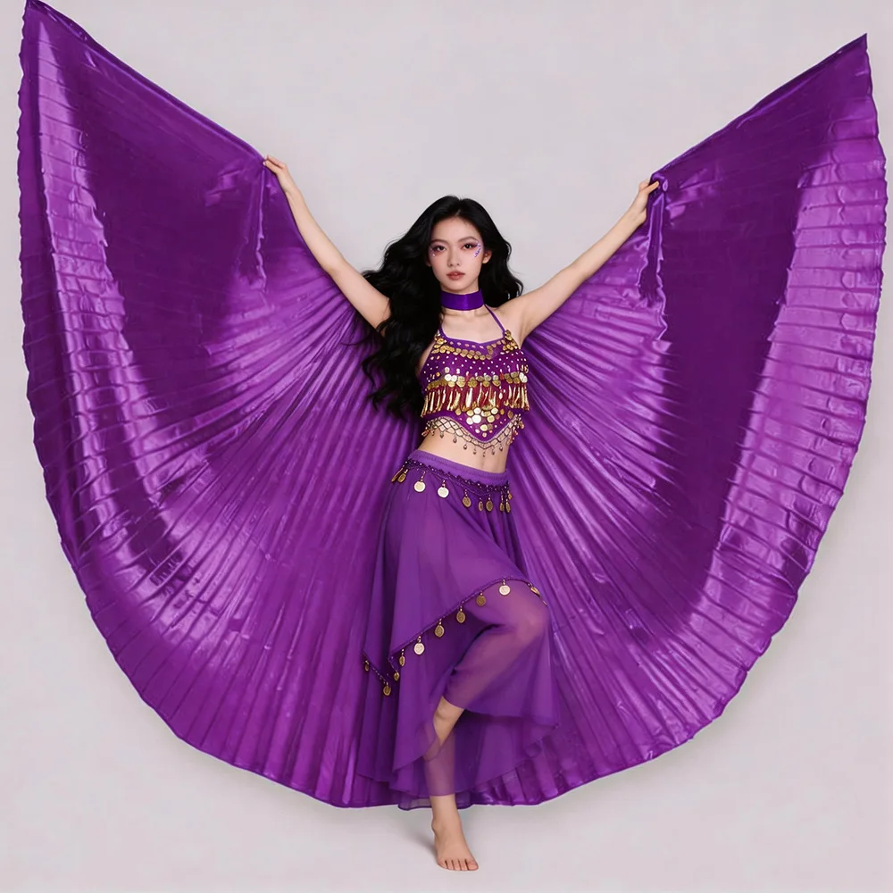 Halloween Adult Belly Dance Wings 360 Degree Gold Wings  Photography Props Stage Performance Robe Ethnic Costume - view 3