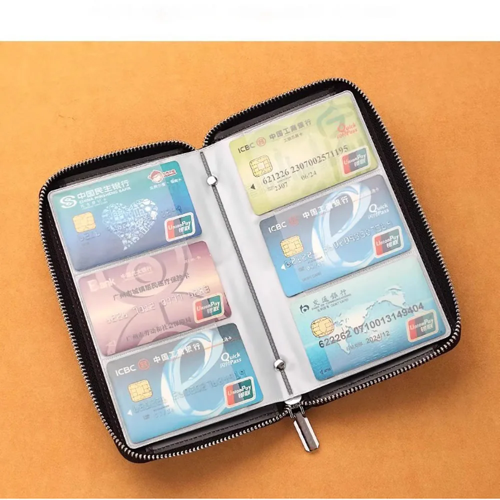 

Кошелек с несколькими отделениями для карт, длинный, на молнии, из высококачественного материала, для делового и повседневного использования, органайзер для карт, карман для монет, незаменимый аксессуар для путешествий