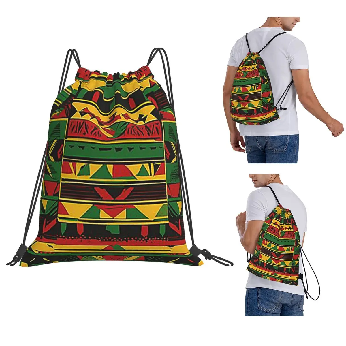 Modern Rasta Patterns For Apparel Backpacks Fashion Drawstring Bags Sundries Bag Book Bags for Man Woman School