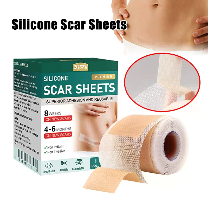 1 4cmx150cm Gel Reusable Roll Silicone Scar Sheets Patch Self-adhesive Cover Tape and Effective Skin Care Strips