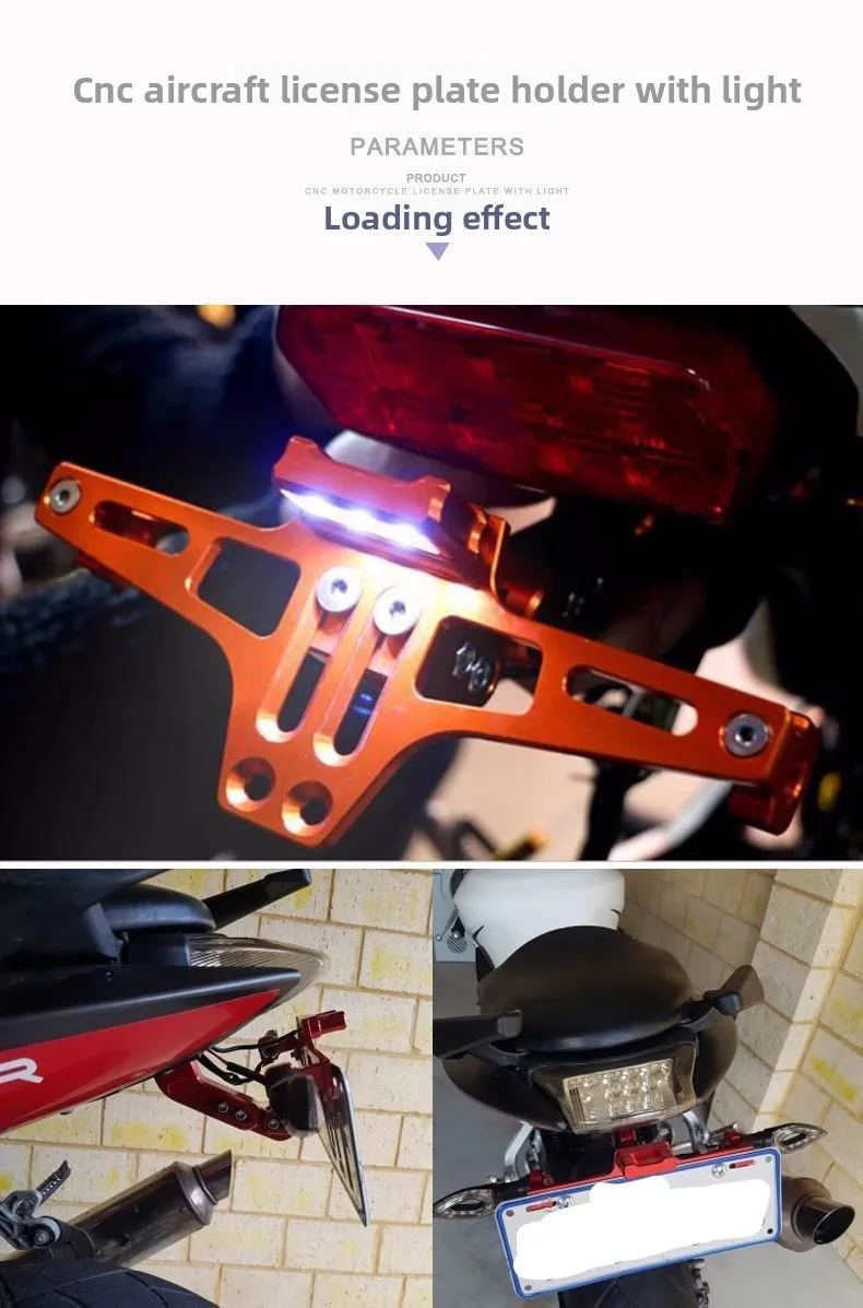 Motorcycle Accessories Motorcycle License Plate Stand LED Light Stand for Yamaha FZ1 FZ6 FZ8 FZS1000 FZS600 R3 XJ6 XJR1300