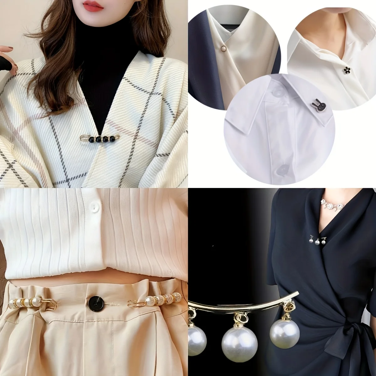 15 Pieces/Set Of Fashionable Pin Brooches, Anti-exposure, Adjustable Waist Size, Practical And Elegant Jewelry