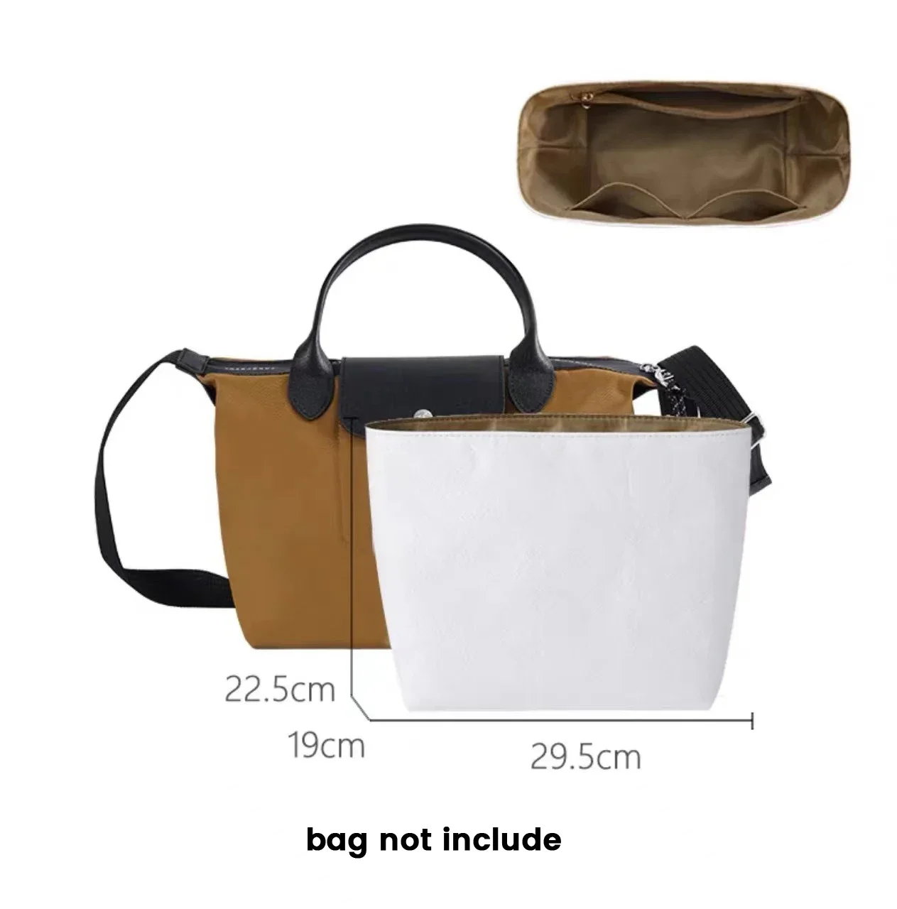 Bag Organizer For Longchamp Energy Handbag Dupont Paper Inner Bag Travel Portable Purse Insert Makeup Bag Support Shaper