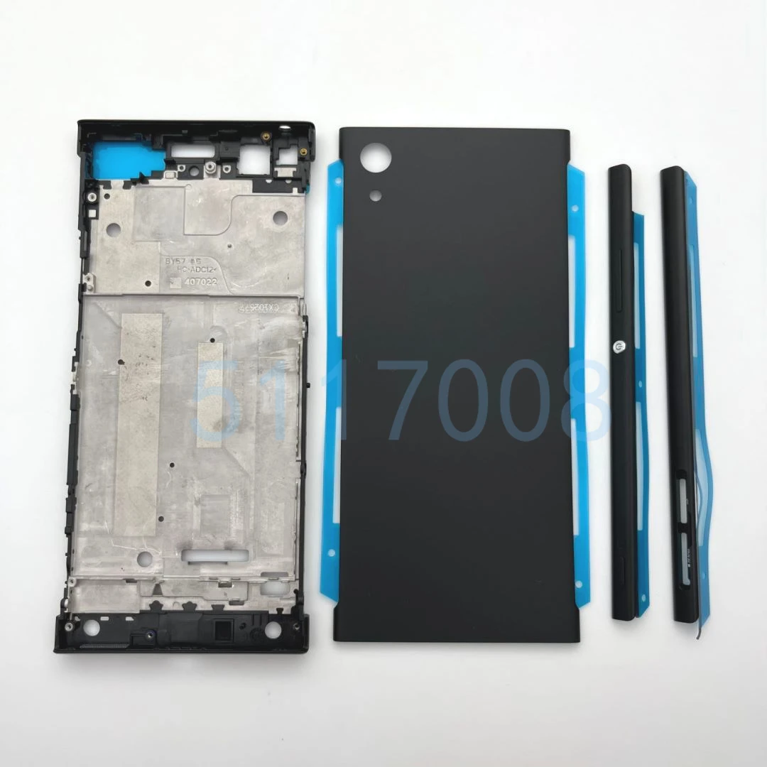 For Sony Xperia XA1 G3116 G3115 G3112 Full Housing Middle Front Frame Bezel Housing + Side Rail Stripe with Side Buttons