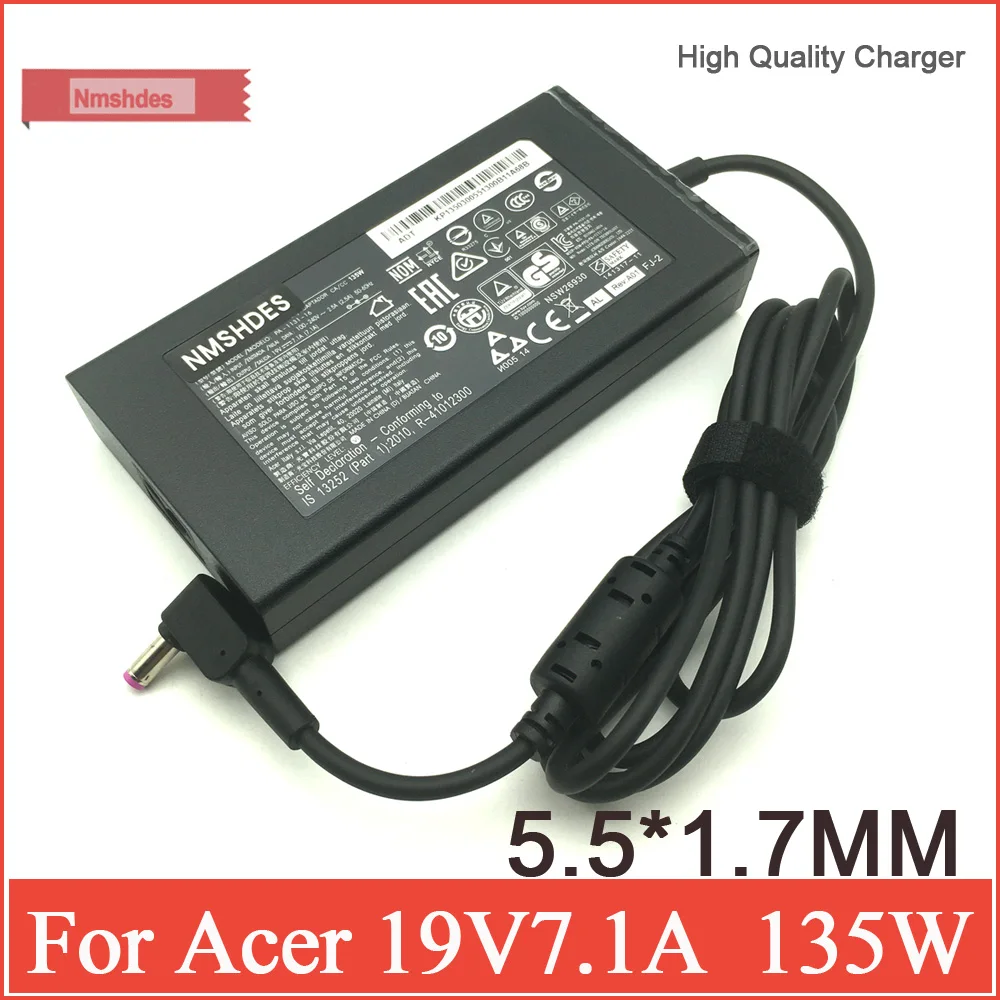 Adaptador ac genuíno ak.135ap.020 PA-1131-16 ADP-135KB t 19v 7.1a carregador de laptop para acer aspire 7 5 a715-71g a717-71g a715-72g