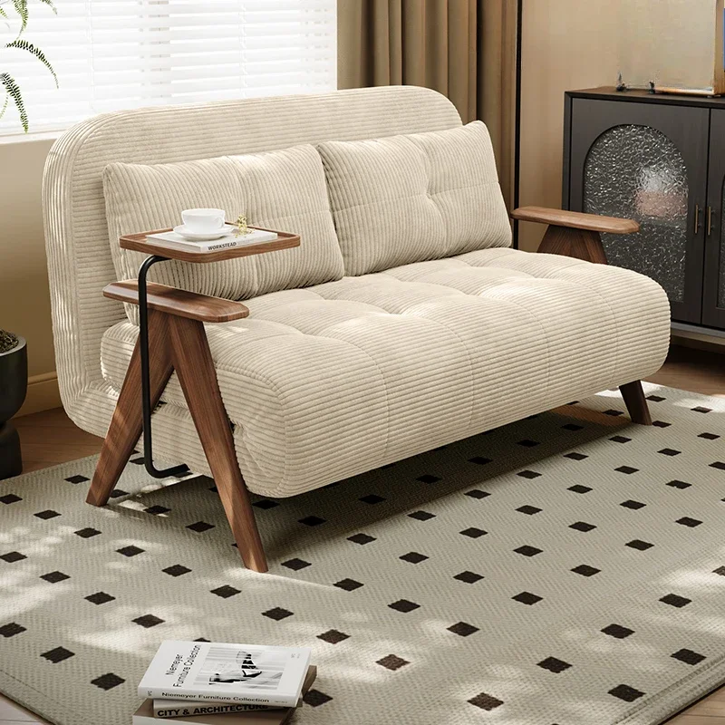 Beige Bed Living Room Sofas European Velvet Convertible Lounge Double Couch Bedroom Chaise Foldable Divano Letto Home Furniture