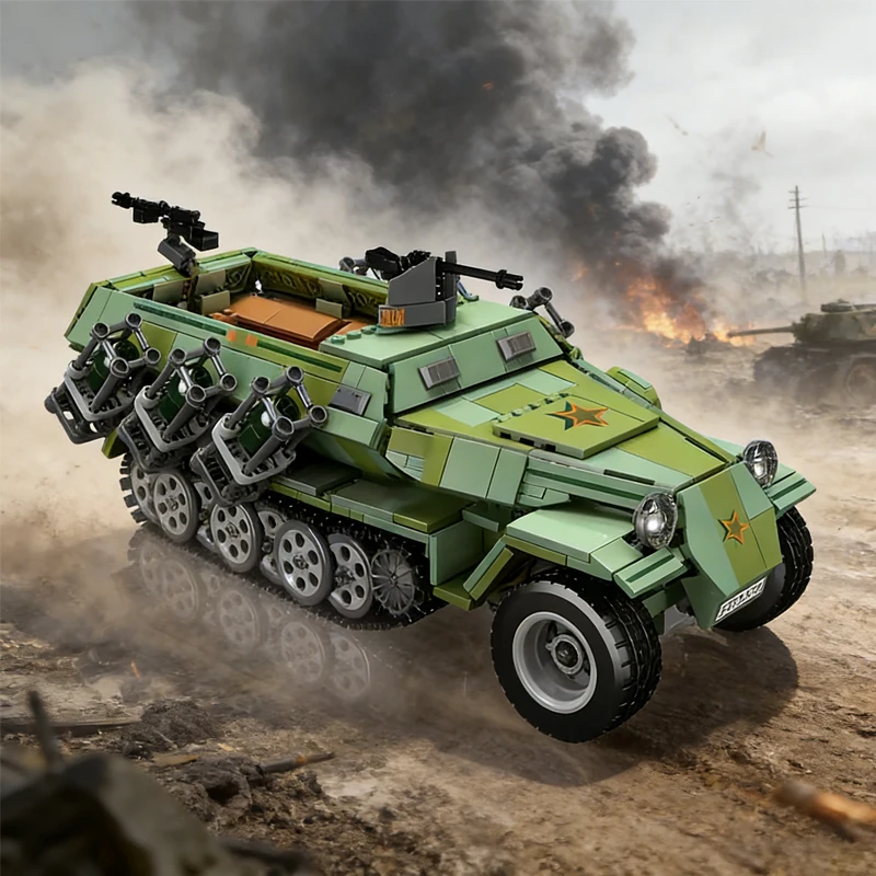 

Military RC The Half Tracked Armored Vehicle Model Kit Mould King Remote Control Educational Toys Children Adults