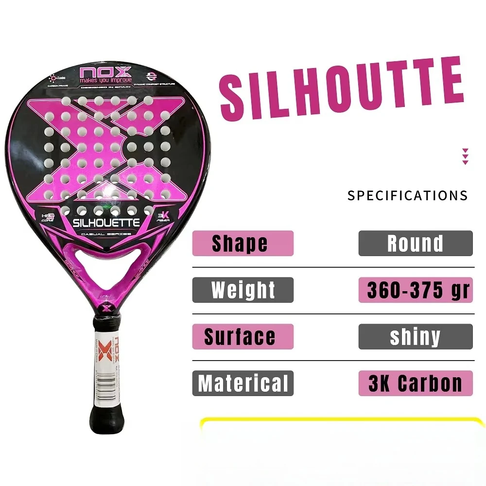 NOX New 2024 2023 2025 Paleta Padel Tennis Rackets Paddle Carbon Fiber EVA Memory Flex Foam Core Lightweight Pop Sports Racquet