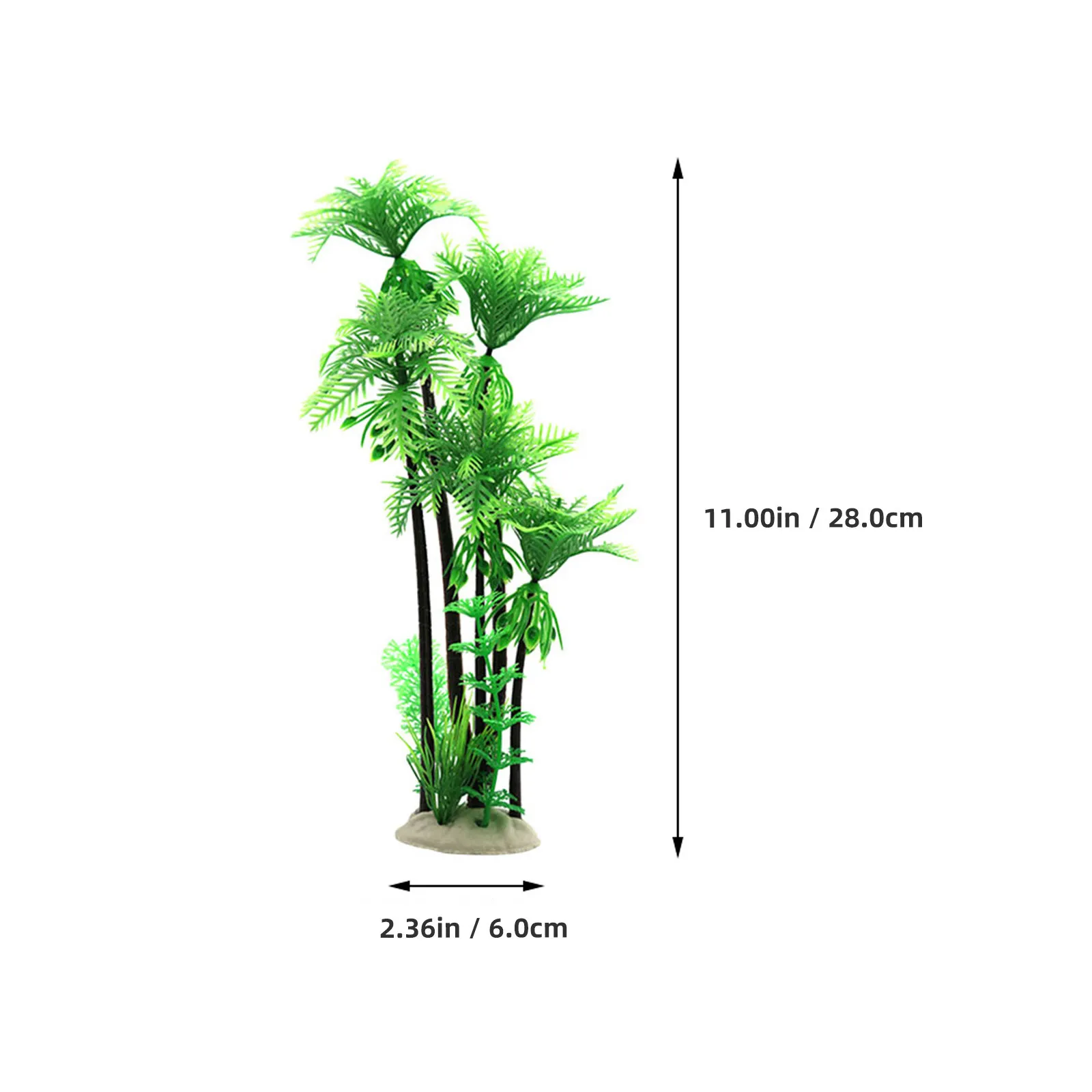 2Pcs Micro Landscape Coconuts Tree Aquarium Decor Plastic Fish Tank Supply Lifelike Hideout for Fish Wear-Resistant Decorative