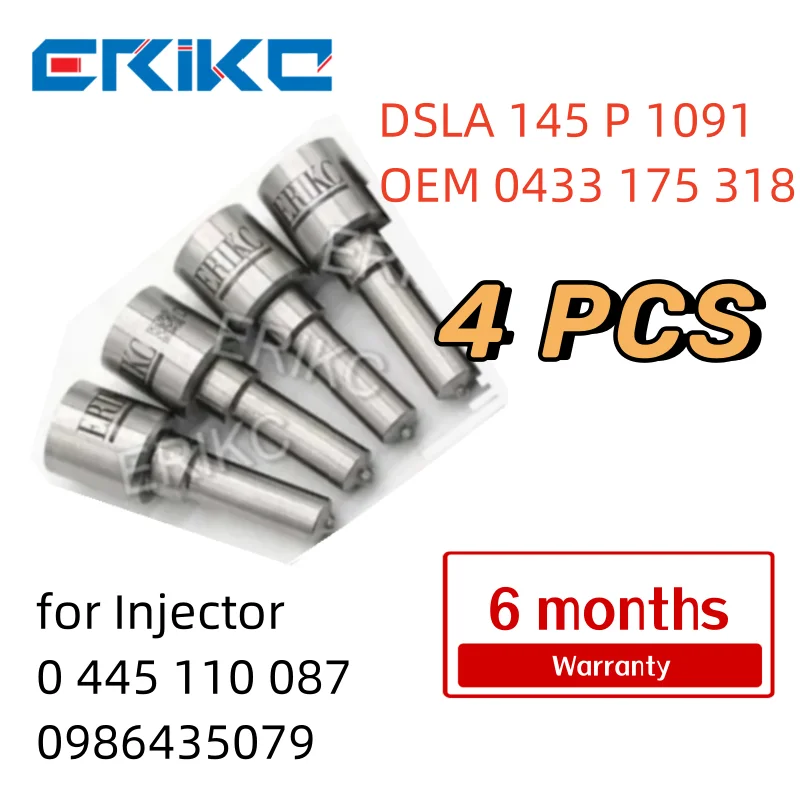 New 4PCS DSLA145P1091 Diesel Injector Nozzle DSLA 145 P 1091 Fuel Injector Nozzle Tip 0433175318 for Injector 0445110087