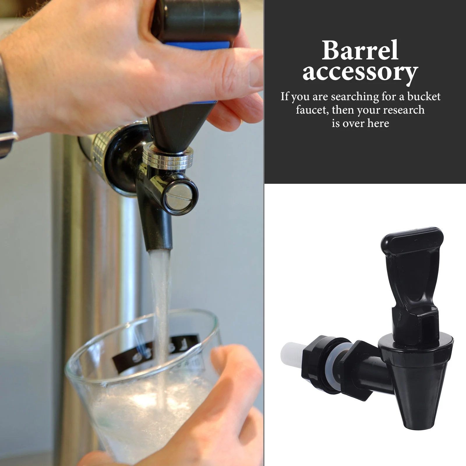 Water Dispenser Barrel Tap Stainless Steel Milk Tea Bucket Faucet Accessories Beer Beverage Black