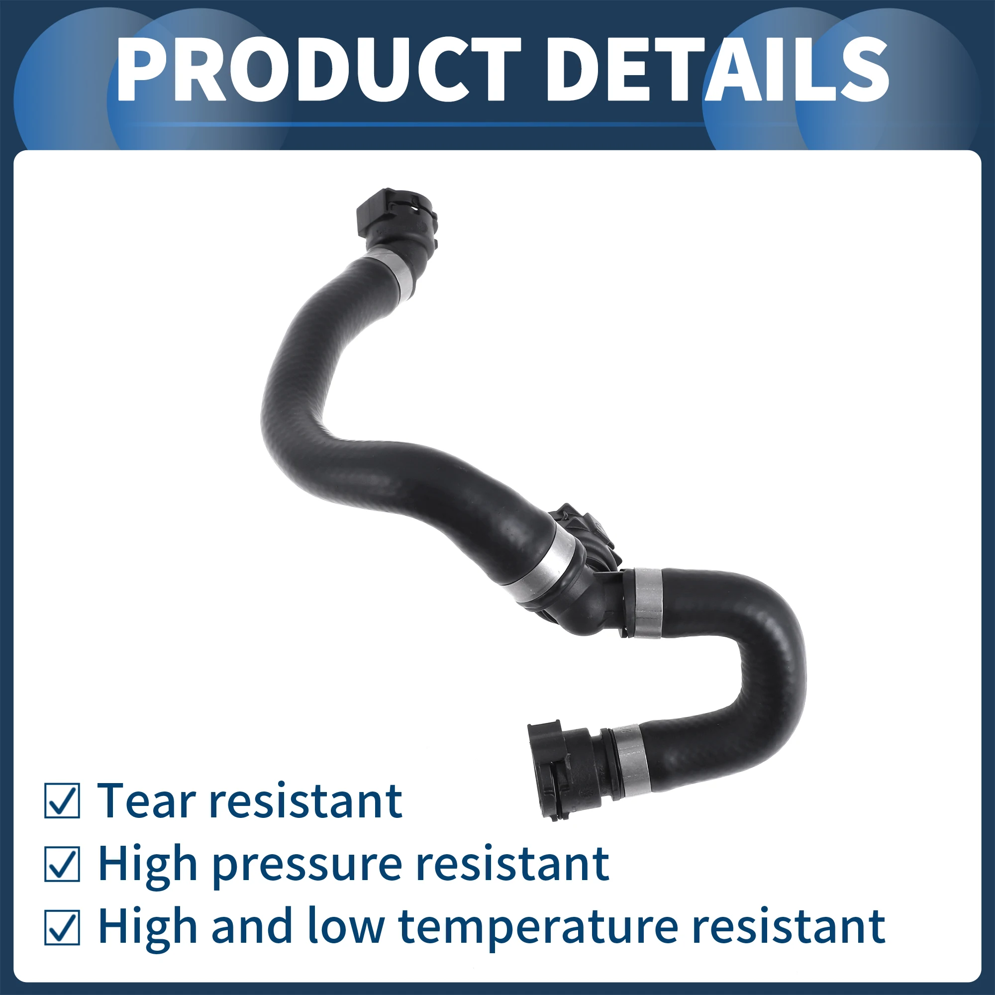 Mangueira de radiador X Autohaux para BMW 320i xDrive 2017-2018 para BMW 440i 17-20 No. 17128616531   Peças de reposição automotivas