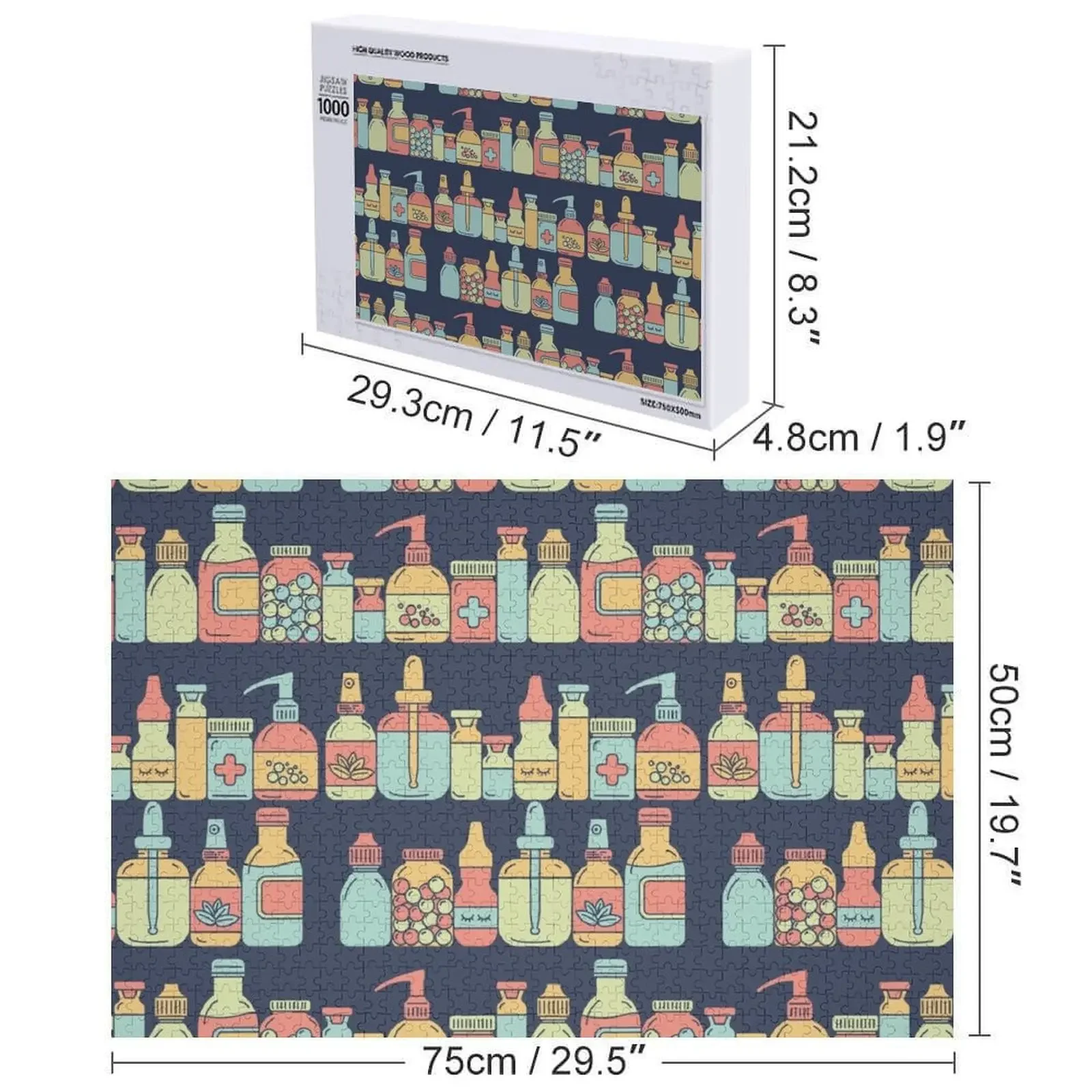 زجاجات الصيدلة بازل قطع اسم مخصص لعبة طفل لعبة الأطفال صورة مخصصة شخصية للأطفال لغز #6