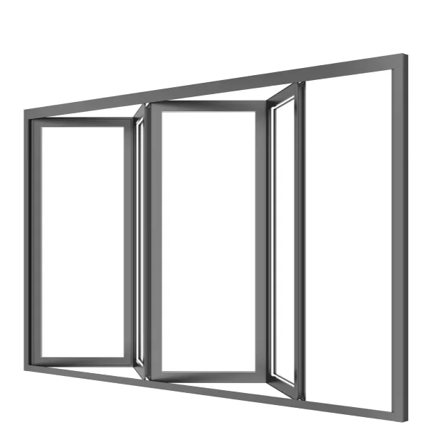 Commercial Waterproof Aluminum-glass Bi-fold Door, Double Vertical Folding Structure, High-quality Surface Technology