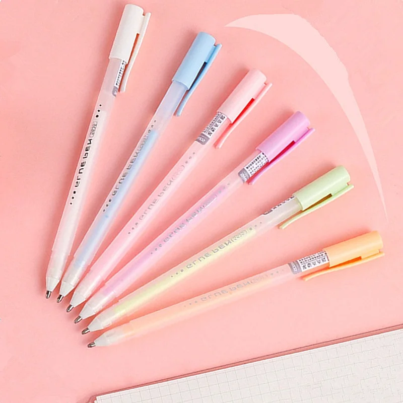 6pcs Color Liquid Glue Pen Paper Crafts DIY Adhesive Fast Dry Safe Non-Toxic Hand Account Sticker Nail Gel Bond Tool Stationery