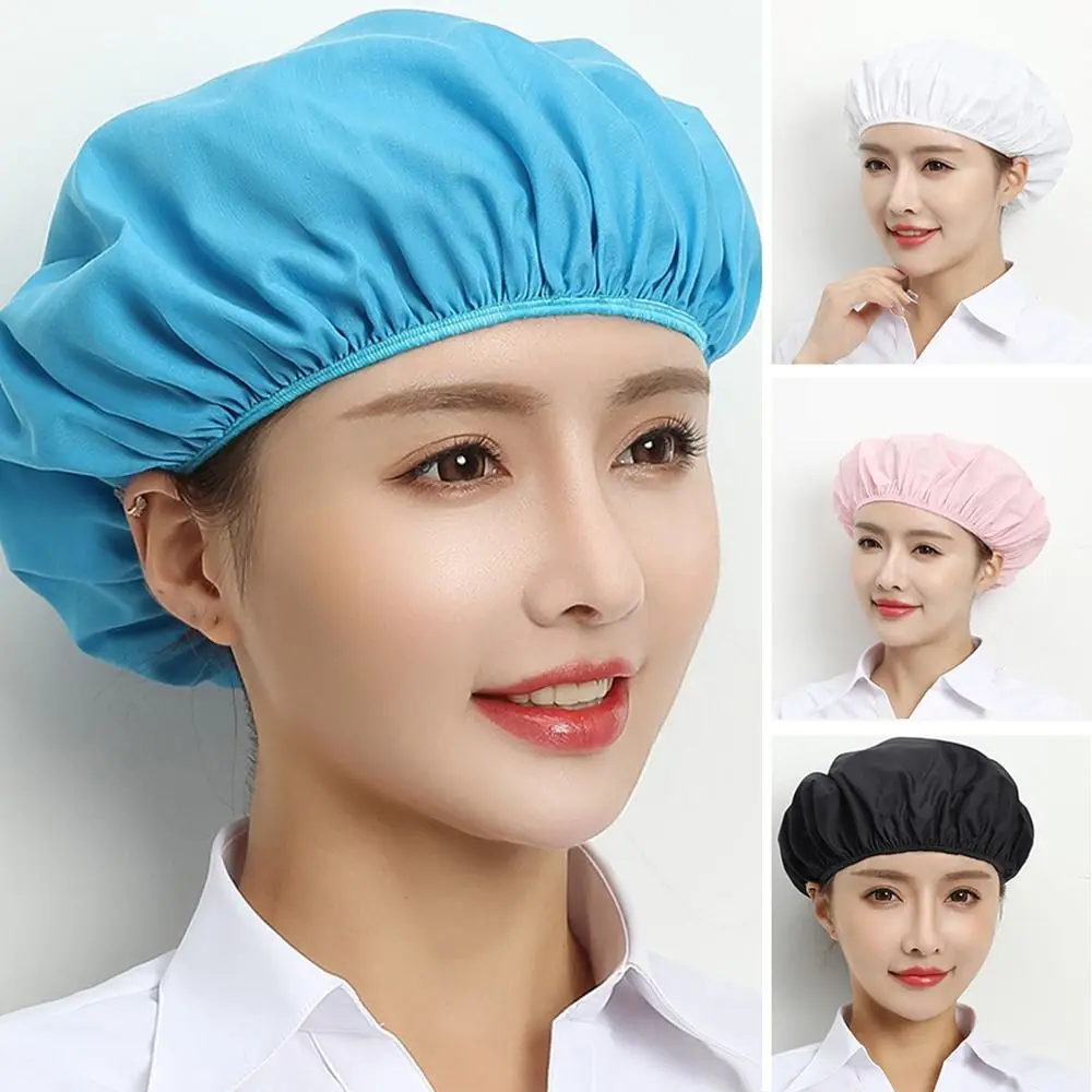 Durable Elastic Workshop Work Hat Smoke-proof Dust-proof Chef Hat Breathable Hair Fall-proof Cooking Hygienic Cap Food Factory
