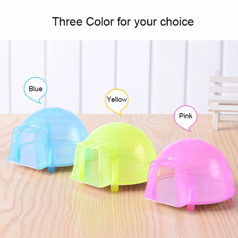 Summer Cool Hamster Squirrel Arch Cooling Down Plastic House Small Pet Cage Bed Play Toy Blue Pink Color Great