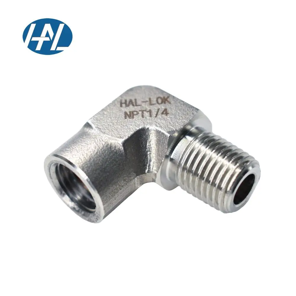 

Stainless Steel Elbow Pipe Fittings High-Pressure 90 Degrees 1/4'' NPT Male Female Elbow