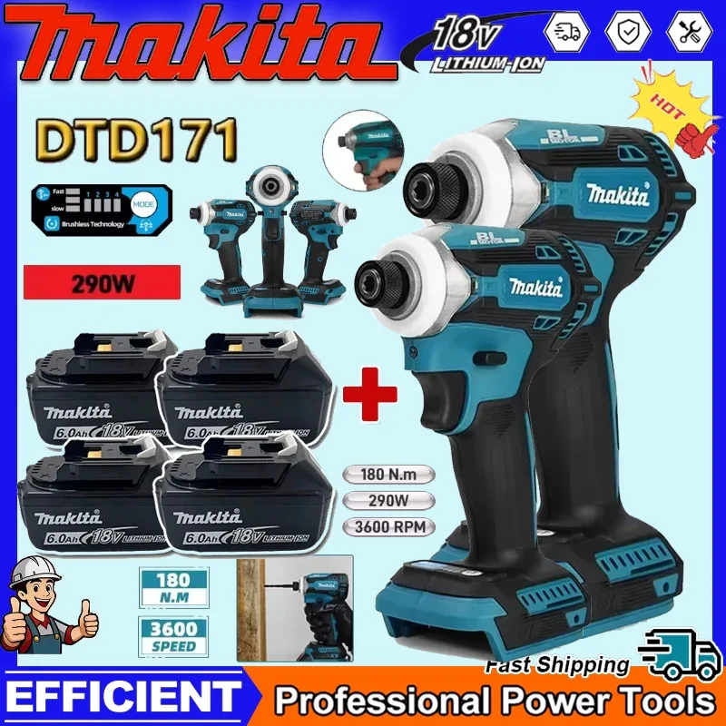 

Аккумуляторный ударный шуруповерт Makita DTD171, 18В, бесщеточный, с двигателем BL, без АКБ и ЗУ, только инструмент
