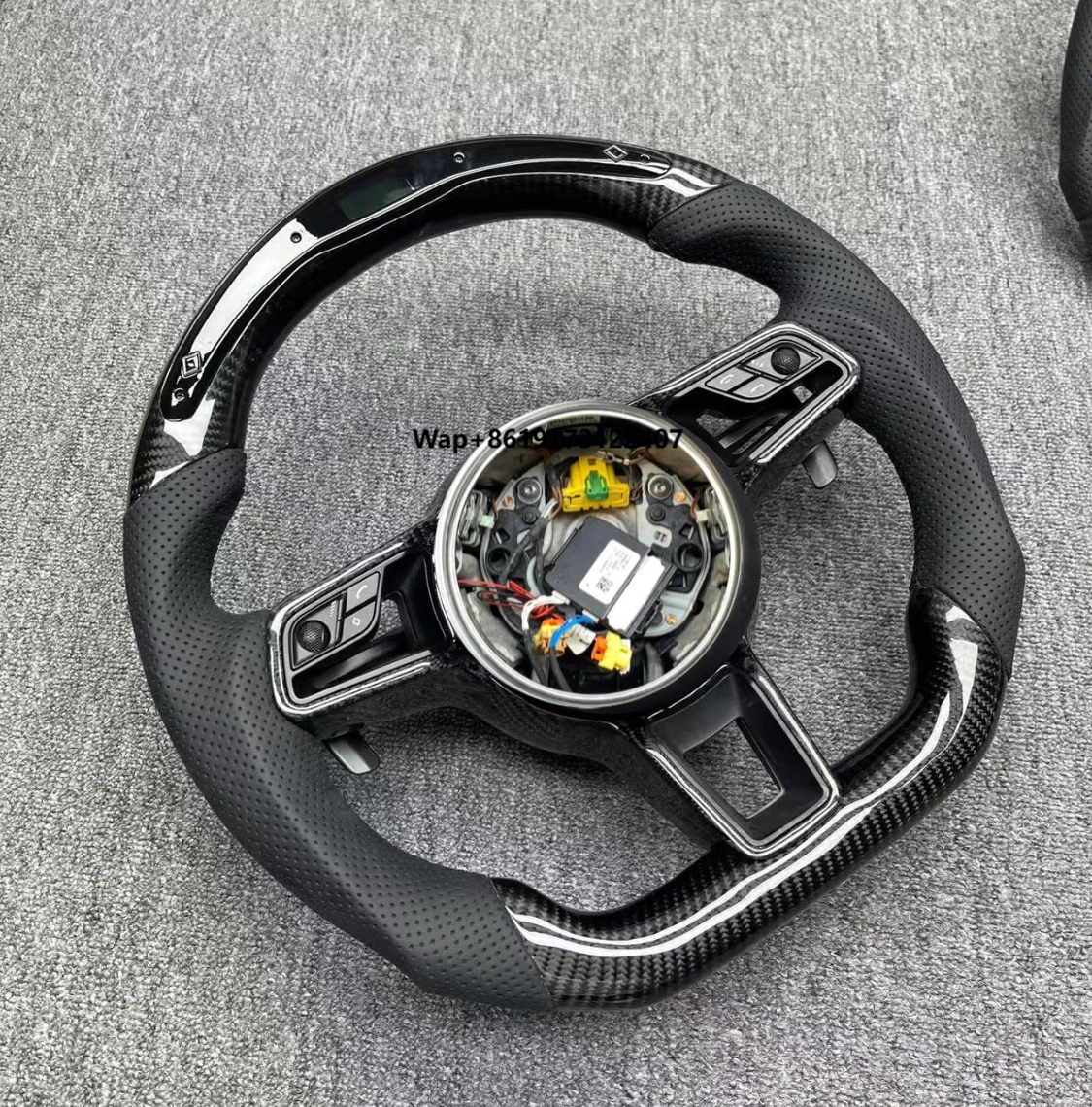 Personalized Carbon Fiber Steering Wheel for  911 GTS 992 991 Perforated Leather with LED