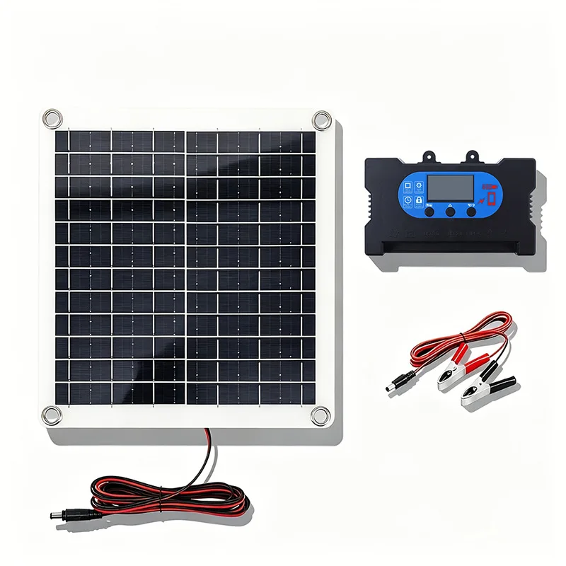 12W Monocrystalline Solar Panel With Controller 18V DC5521 Portable Charger For Outdoor Camping RV Vehicle Alternative Energy