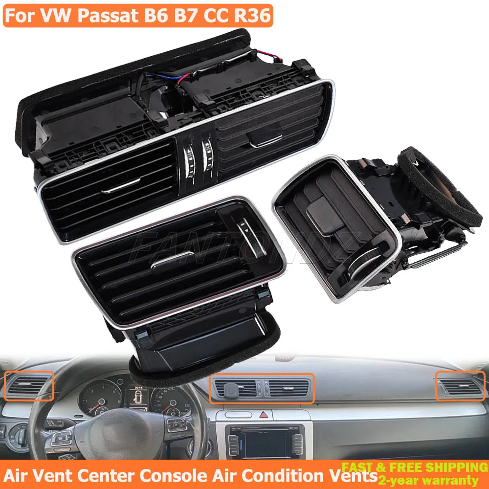 

For VW Passat B6 B7 CC R36 Car Front Dashboard Air Conditioning Outlet A/C Air Conditioning Vents 3AD819728 3AD819702 3AD819701