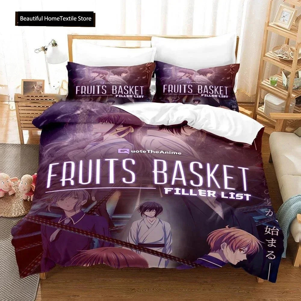 Anime Fruits Basket 3D NEW Duvet Cover Pillowcase Bedding Set Adult Boy Girl Bedroom Decoration Children Single Double Large