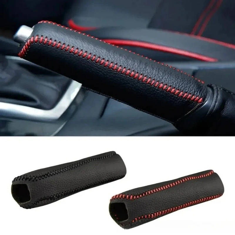 

Universal Hand Brake Boot Cover and Gear Shift Knob Cover Set | Anti-Slip Wear-Resistant Leather Hand Sewn for Cars Accessories