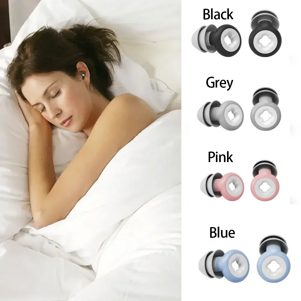 1Pair Replace heads Silicone Sleeping Ear Plugs Sound Insulation Ear Protection Earplugs Anti-Noise Plugs for Travel