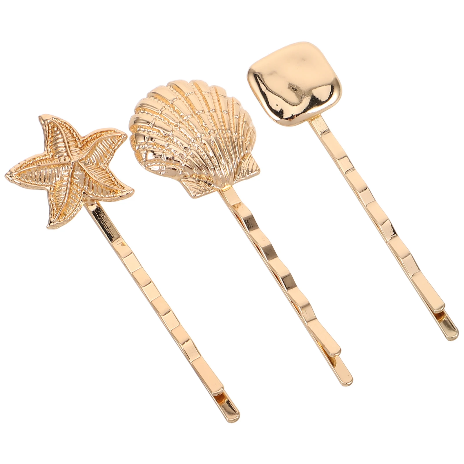 

3 Pcs Gold Shell Hairpins Stylish Seashell Barrettes Longlasting Quality Girls Hair Clips Beach Accessories Brooch Hair