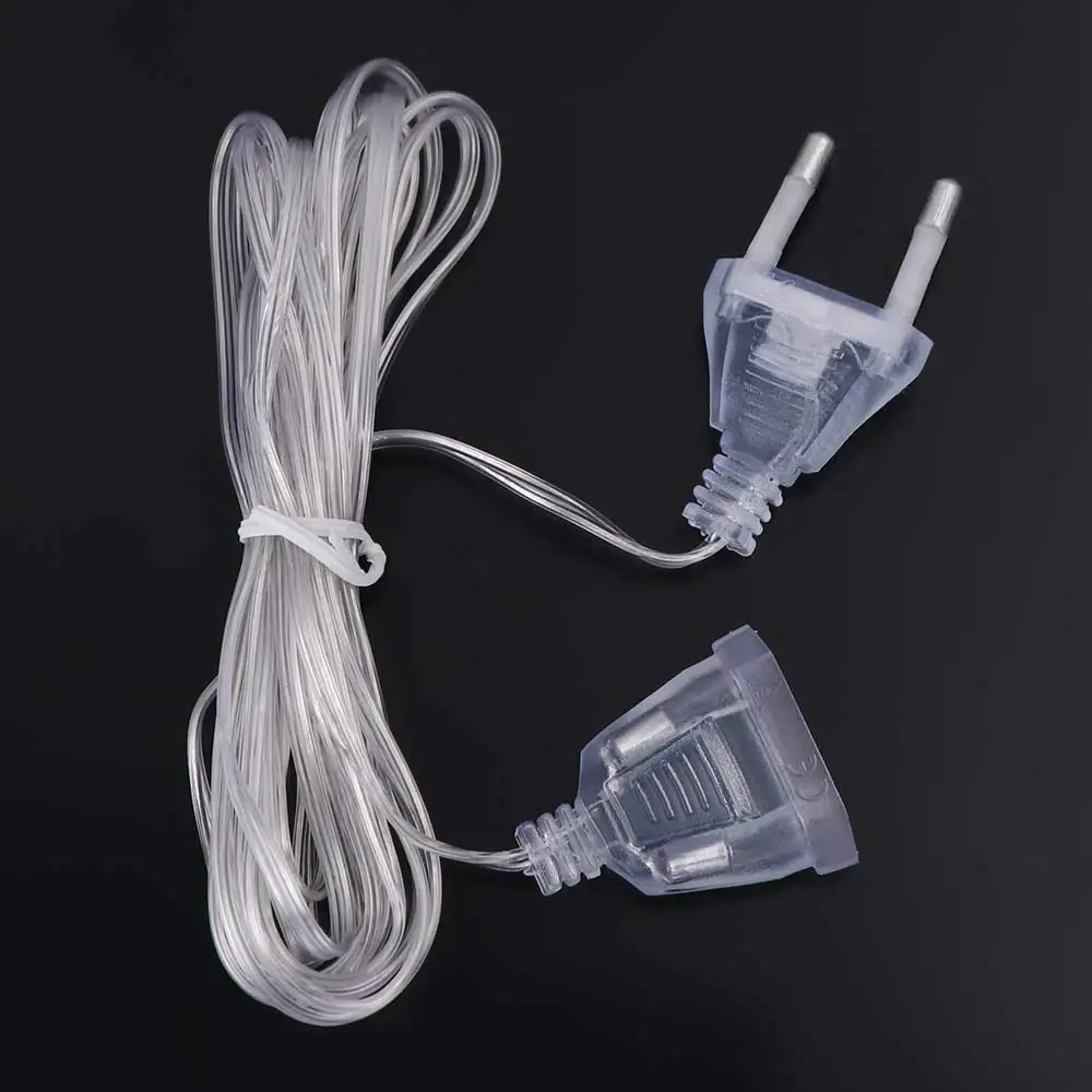 Plug LED String Light Fairy Lights Transparent Extension Cable Power Extension Cord Extender Wire Light String Extension Cord