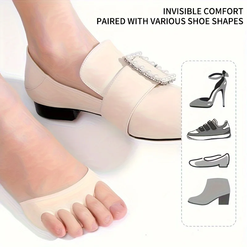 Coussinet de pied pour l'avant-pied à talons hauts, soutien métatarsien doux et Invisible, semelle intérieure antidérapante et anti-mousse, semelle intérieure confortable
