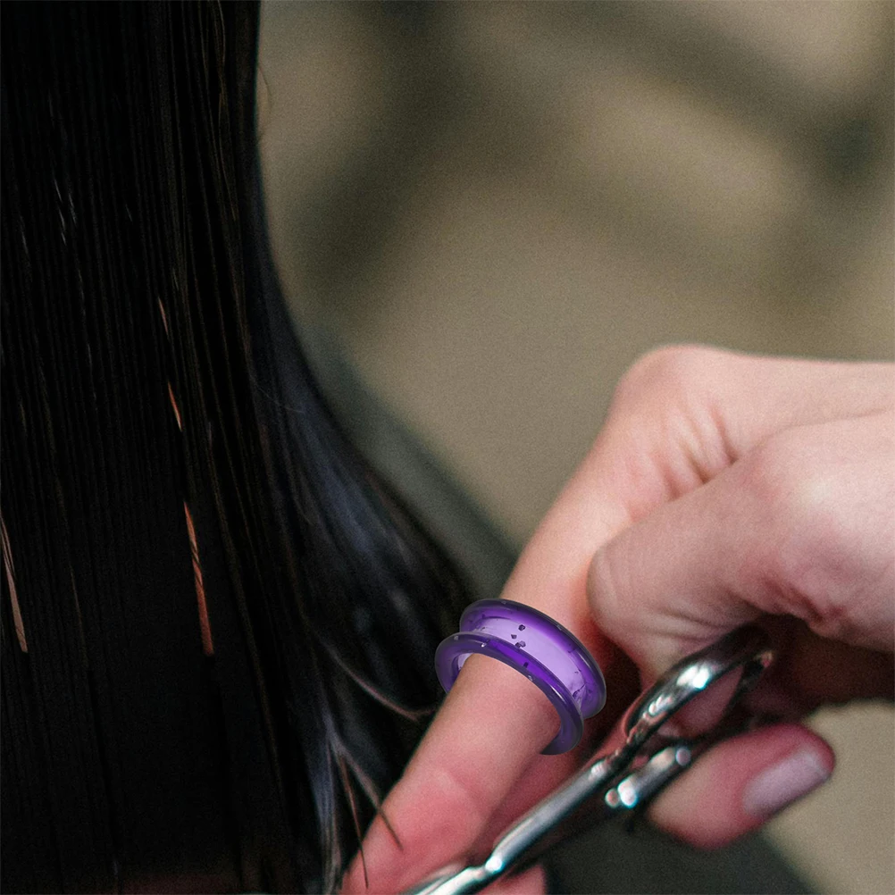 

10pcs Scissors Silicone Ring Hair Shear Rings Finger Protector Pet Cutting White Sharp Blades Comfortable Grip