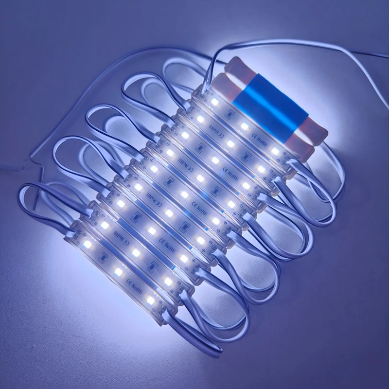 200 ชิ้น - แพ็ค 12V โมดูล LED กันน้ำ SMD 2835 3LEDs 0.72W แบบฉีดขึ้นรูป โมดูล LED ความสว่างสูง แสงสว่างพิเศษ