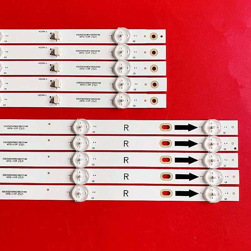 10 sztuk listwa oświetleniowa LED dla L65R6-A JL.D650B1330-004AL-M_V04 JL.D650B1330-004AR-M_V04 4C-LB650T-JF4L/R