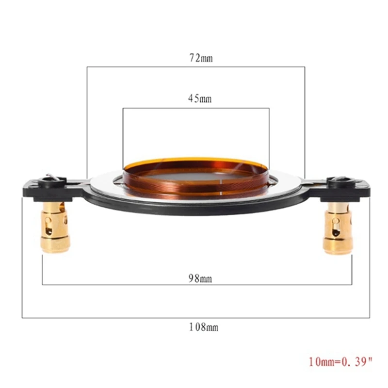 Hot TTKK 2X 44 Core Audio Speaker Titanium Film Treble Voice Coil Reel Tweeter Accessory