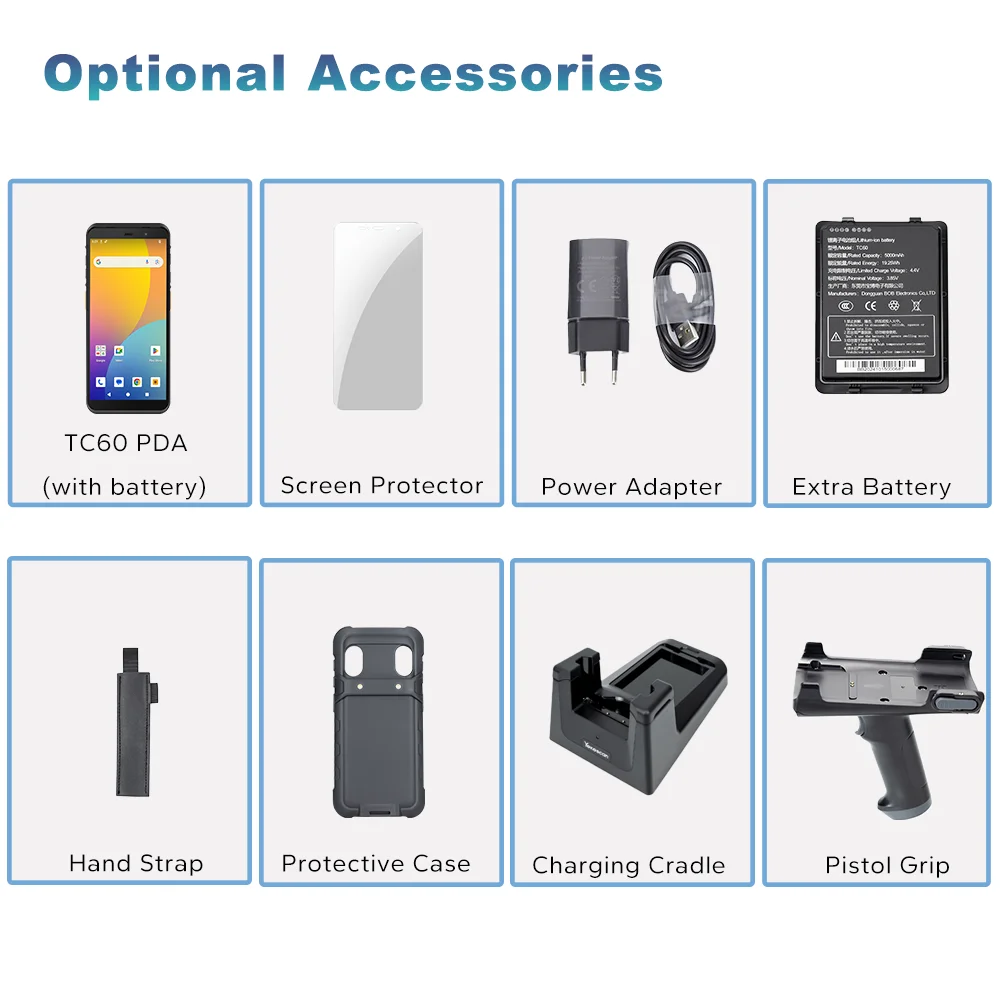 YokoScan TC60 Mobile Data Terminal PDA Android 14 4+64GB NFC Ultra Scan Performance 5000mAh Battery IP67 Charging Cradle Stock
