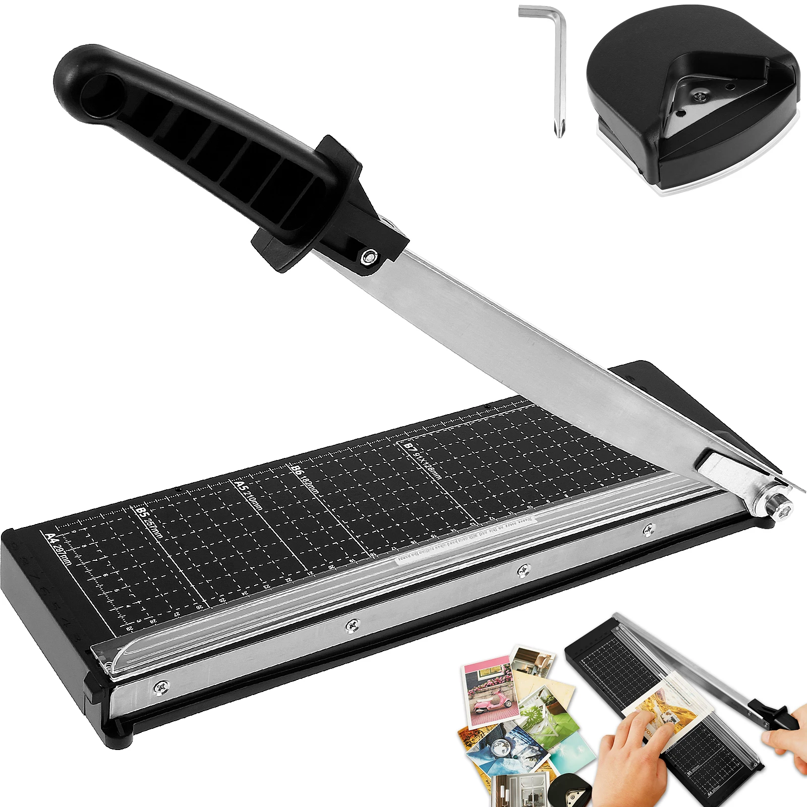 Professional A4 Paper Cutter with R4 Corner Rounder Kraft Paper Cutting Board Precision Paper Photo Trimmers Guillotine Cutter