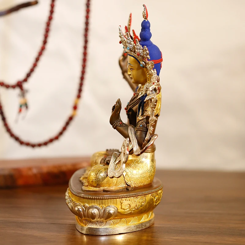 High grade Buddha statue Europe America Asia Tibet temple bless safe healty good luck Bodhisattva Manjusri GUAN YIN buddha