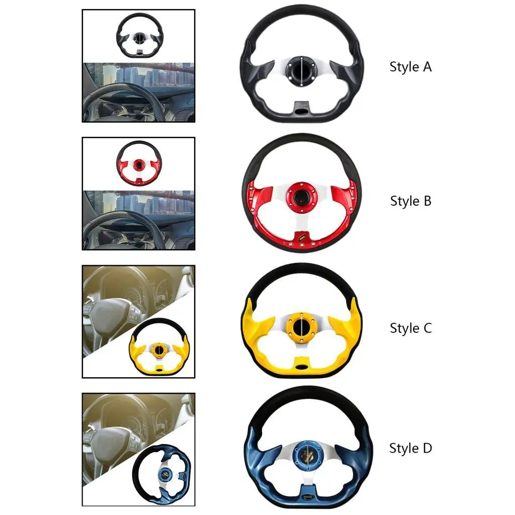 عجلة القيادة مع زر القرن سهلة التركيب 320 مم عالية الأداء تحل محل ملحق السيارة الرياضية سباق الانجراف عجلة القيادة #3