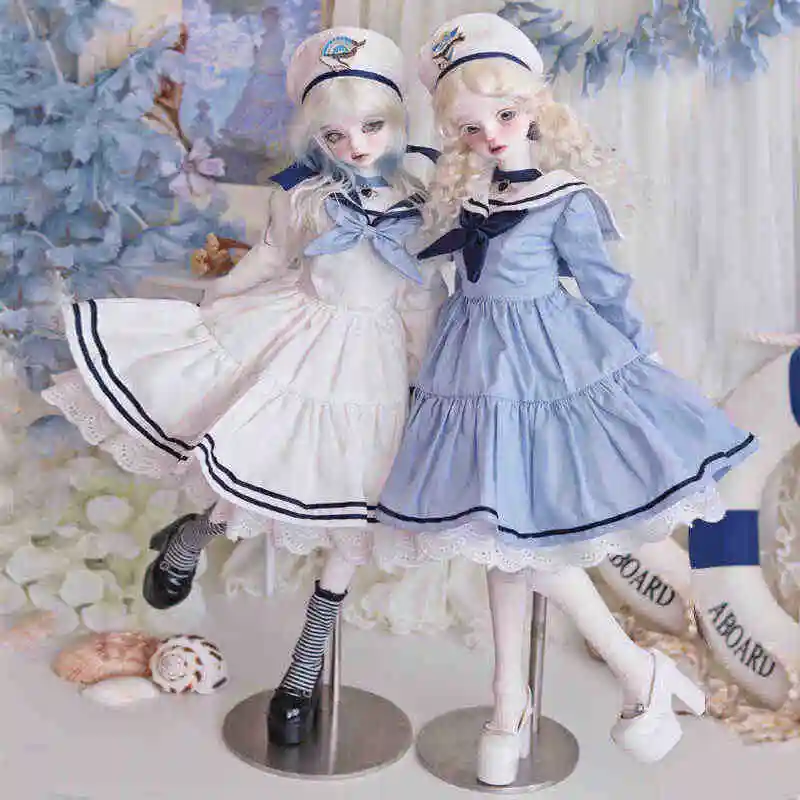 

Одежда для кукол BJD, подходящая для милых кукол размера 1/3 1/4, комплект одежды в темно-синем стиле, аксессуары для кукол (6 очков)