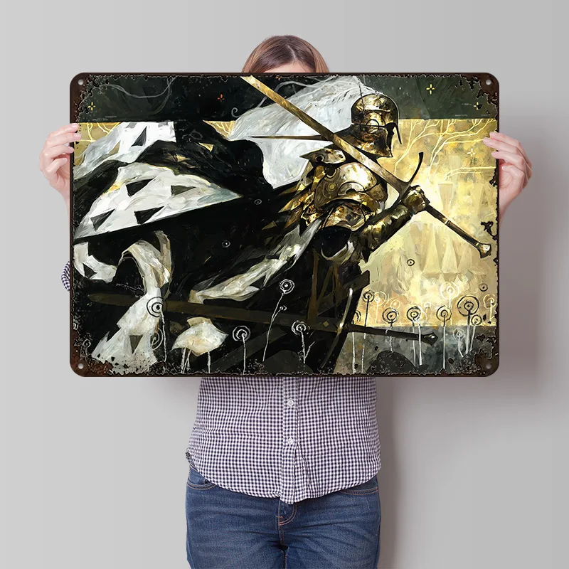 

Металлический постер Golden Night: Винтажные жестяные таблички для декора стен, украшения дома, офиса и комнаты