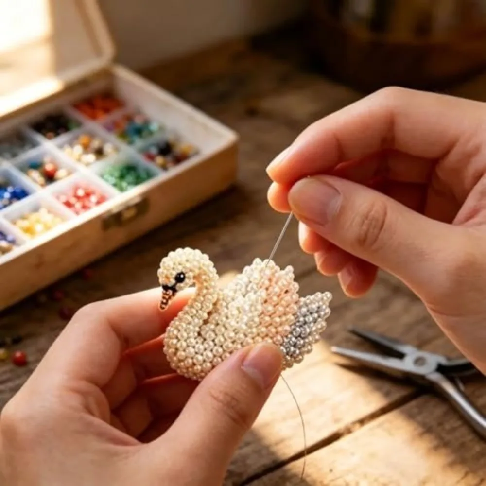 New Creative 3D Bead Kit Character Series Happy Family Swan Beading Set Mother Mary Handmade Bead Art Set DIY Activity