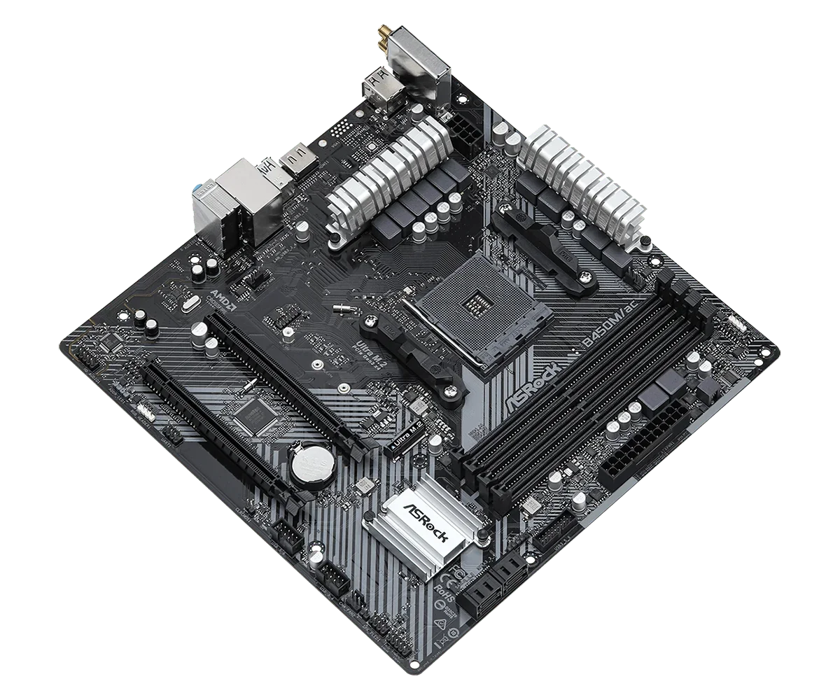 ASRock B450M Motherboard B450M/ac R2.0 Motherboard Socket AM4 Ryzen 5 5600G 5300G 5700 3900 1500 cpus DDR4 128GB Micro ATX M.2 view 3